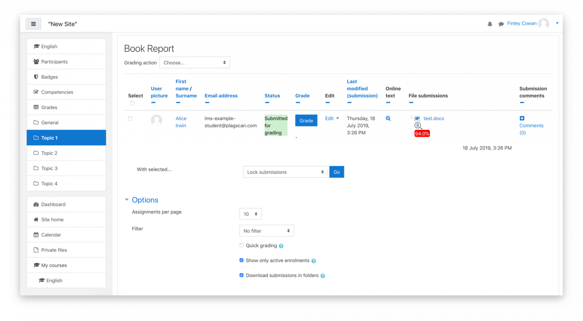 Moodle Interface